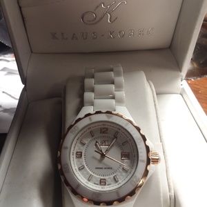 rare unisex klaus Kobec ceramic sports rose gold